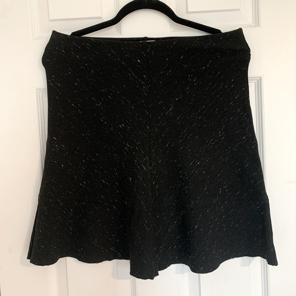 Wilfred Fit n Flare Mini Circle Skirt Wool Blend Black Speckled - large